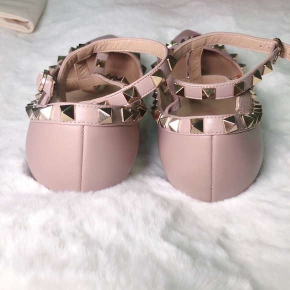 ❤️SOLD❤️Valentino rockstud cage flats nude 38 - Picture 5 of 9